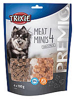 Лакомство Trixie Premio 4 Meat Minis для собак, с курицей, уткой, говядиной и бараниной, 4 x 100 г