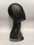 Жіночий манекен голови з підставкою (із чолкою) чорний, фото 2