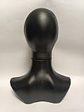Жіночий манекен голови з підставкою (із чолкою) чорний, фото 4