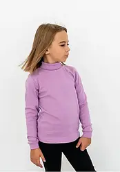Водолазка для девочки с горлом на рост 122-128 см 6-7 лет ткань стрейч футер однотонная фиолетовая 3111