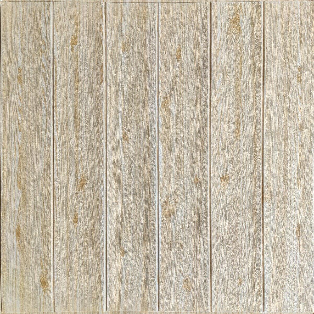 Самоклейна 3D-панель дерево світлий беж 700x700x4мм SW-00001376