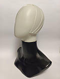 Жіночий манекен голови білий з чорним бюстом (з чолкою), фото 3