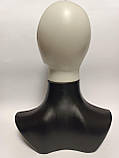 Жіночий манекен голови білий з чорним бюстом (з чолкою), фото 4