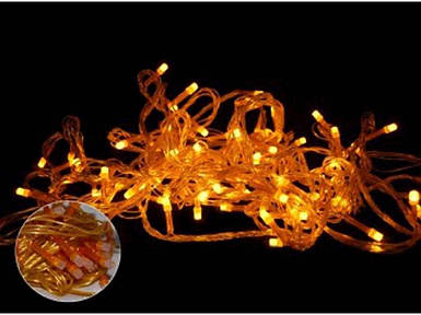 Гірлянда новорічна світлодіодна 100LED однотонна, жовтий 6м. 1183-06 ТМ КИТАЙ FG
