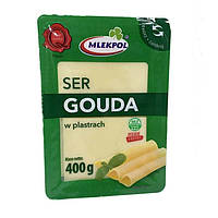 Сыр нарезанный твердый Ser Gouda Mlekpol Млекпол Гауда 400 г Польша