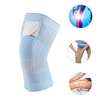 Ортез колінного суглоба Блакитний, розмір XXL, компресійний зігріваючий наколінник | бандаж на коленный сустав