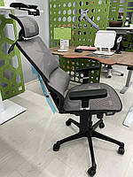 Ергономічне крісло Basic SL-T75: керування одним важелем, 11 регулювань, хрестовина-нейлон, сітка Сіра