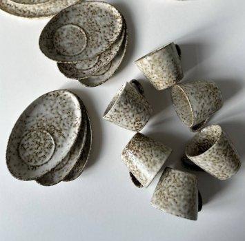 Набір чашок для кави 150 мл Нормандія 12 предметів гарний комплект чашок та блюдець