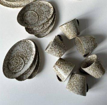 Набір чашок для кави 150 мл Нормандія 12 предметів гарний комплект чашок та блюдець, фото 1