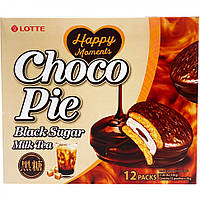 Пирожное шоколадное Choco Pie Black Sugar Milk Tea LOTTE 336г