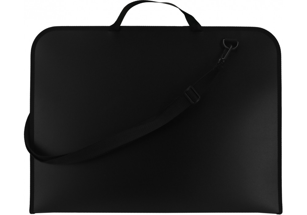 Портфель пластиковий на блискавці, чорний А3 CF30004
