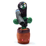 Патріотичний Танцюючий кактус що говорить Тарас з джавеліном з підсвічуванням 32 см співає (Без цензури) повторюшка USB зарядка, фото 2