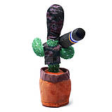 Патріотичний Танцюючий кактус що говорить Тарас з джавеліном з підсвічуванням 32 см співає (Без цензури) повторюшка USB зарядка, фото 4