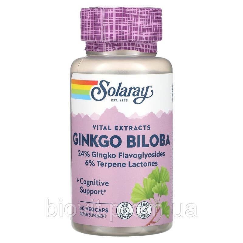 Екстракт листя гінкго білоба (Ginkgo Biloba Leaf Extract) 60 мг, фото 1