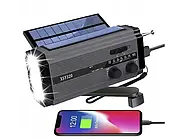 Ліхтарик радіо Power Bank XSY320 5000 мАг із сонячною панеллю, фото 3