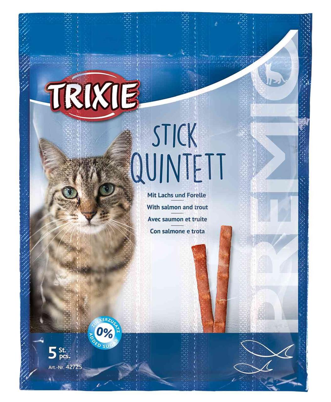 Ласощі Trixie Premio Quadro-Sticks для котів, лосось та форель, 5 шт