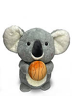 Мягкая плюшевая игрушка серая коала с мячиком 55см