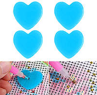 Віск для Алмазної Мозаїки GPSерта Серце SHLab 4 шт (2,5х2,5 см) Blue