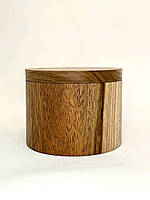 Круглая деревянная форма с крышкой из ореха для изготовления свечей
