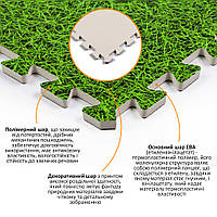 Lb М'яка підлога-пазл EVA модульне покриття ЕВА вологостійка панель-килимок 60х60х1 см зелена трава