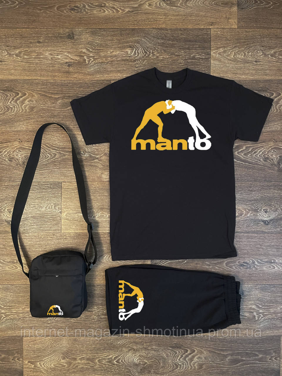 Набор тройка шорты футболка и сумка мужской (Манто) Manto, материал хлопок S - фото 1 - id-p2043959934