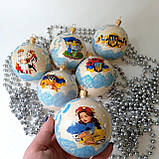 Набір новорічних іграшок 6 шт 8 см | прикраси ялинкові українські патріотичні | новорічні іграшки, фото 3