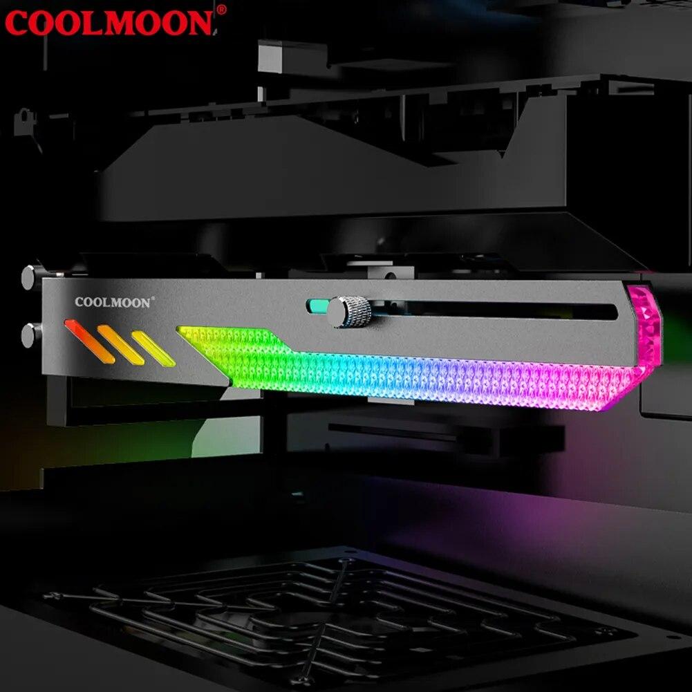 COOLMOON GT8 тримач відеокарти з ARGB-підсвіткою, чорний