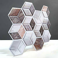 Gv Декоративная плитка ПВХ на самоклейке (3D кубы) 280х300х5мм, цена за 1 шт.