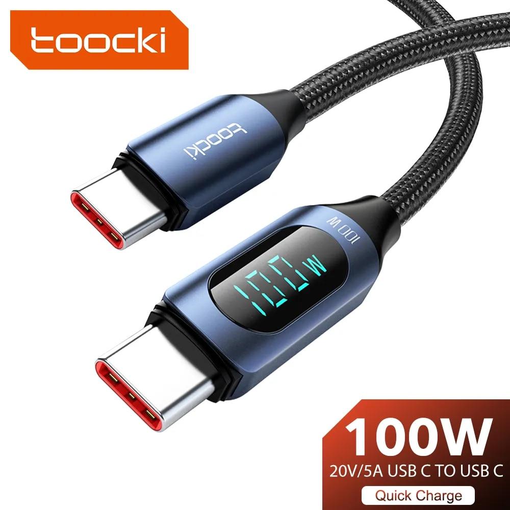 Toocki Type C кабель 100 Вт для швидкого заряджання