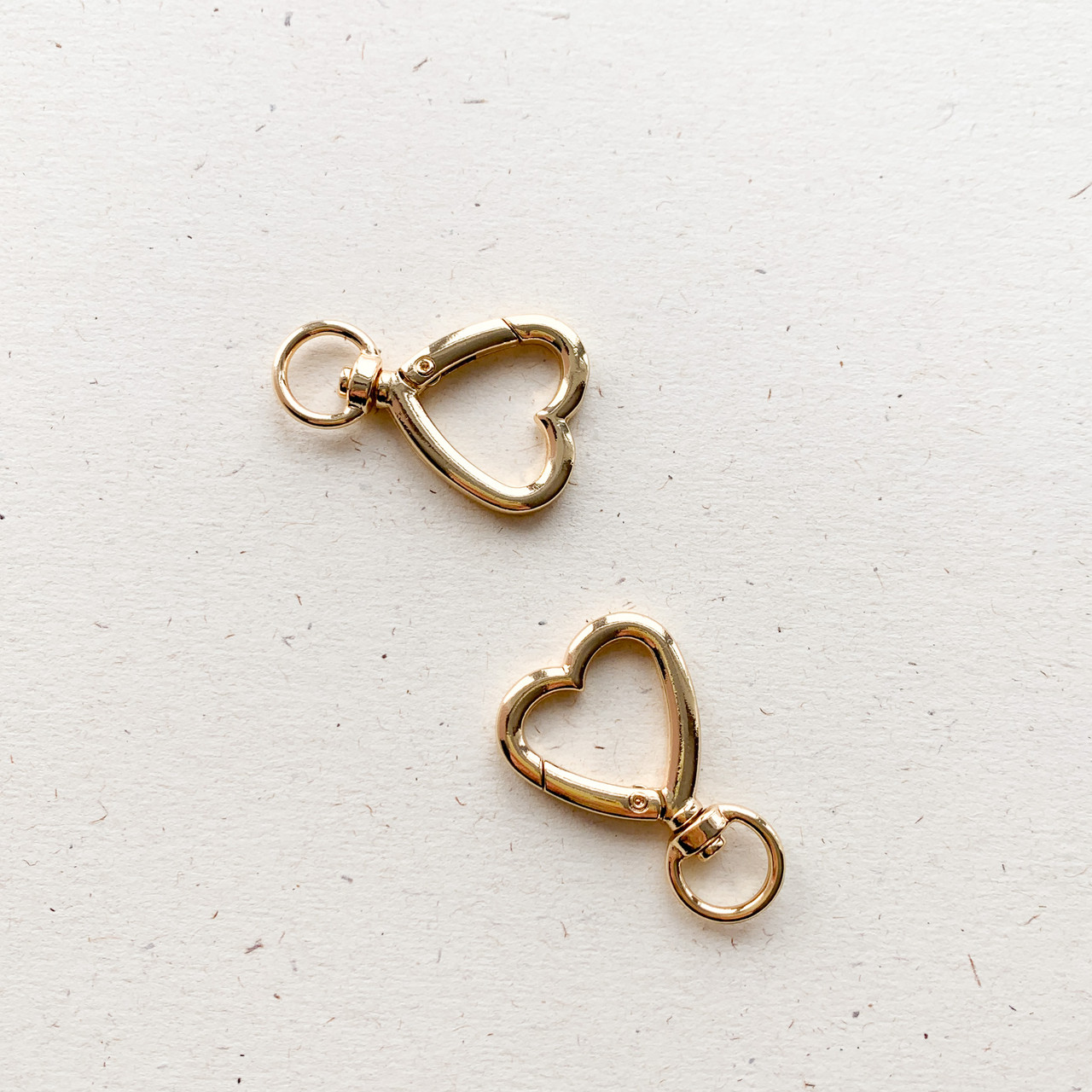 Карабін-кільце Серце 18 мм вушко 10 мм Золото, фото 1