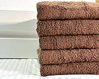 Полотенце турецкое махровое однотонное Zeron 50х90 коричневое 550 г/м2 1 шт
