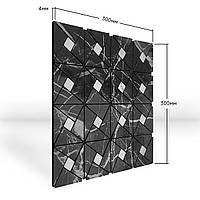 GV Самоклеящаяся плитка PET - мозаика Sticker Wall 30*30CM*4мм (Серый мрамор)