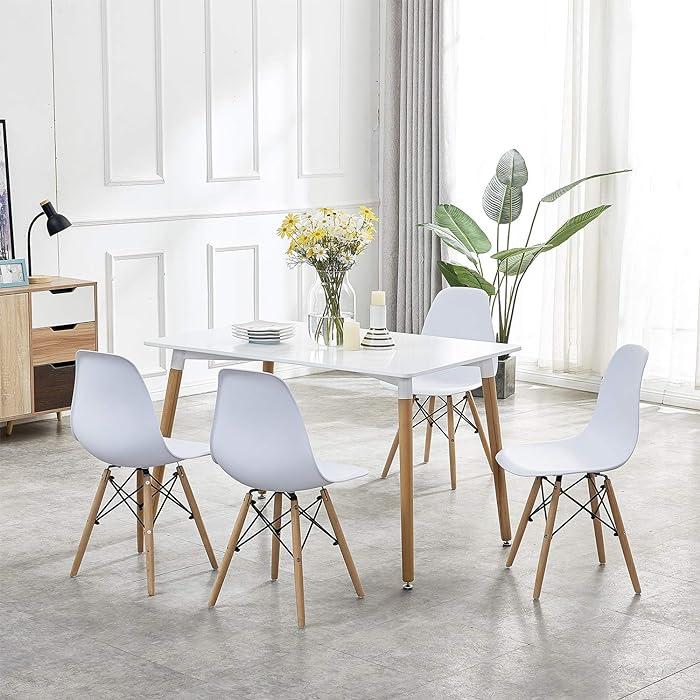 Обеденный стол со стульями Milano Store Белый 120*80 - фото 3 - id-p2044060609