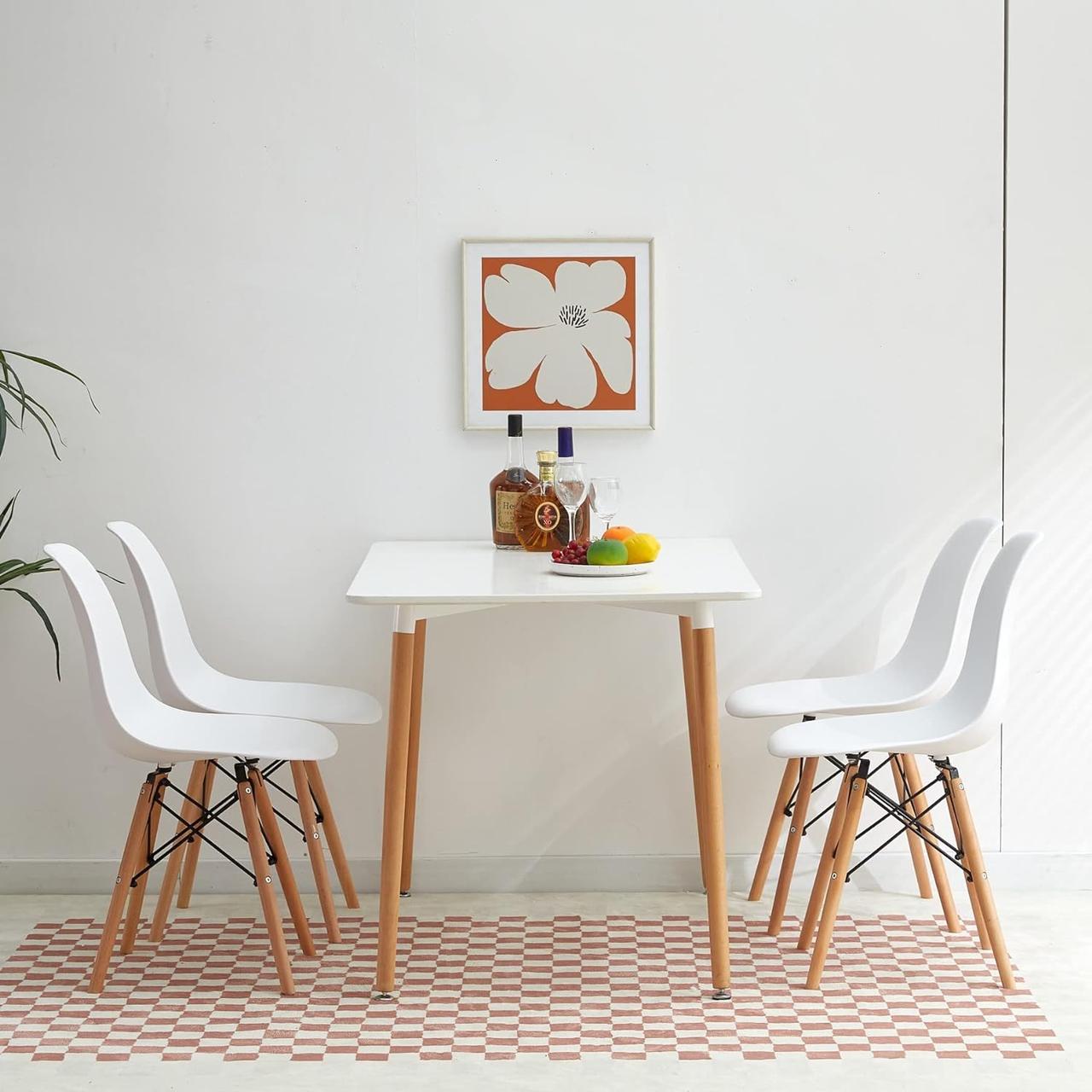 Обеденный стол со стульями Milano Store Белый 120*80 - фото 4 - id-p2044060609