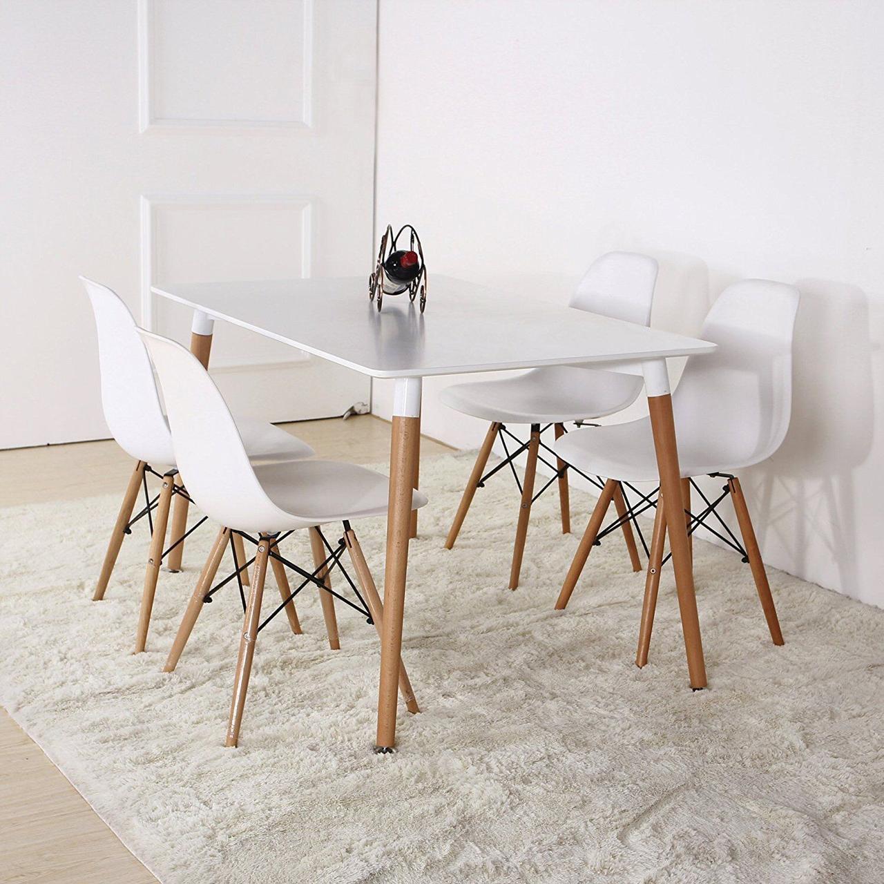 Обеденный стол со стульями Milano Store Белый 120*80 - фото 6 - id-p2044060609