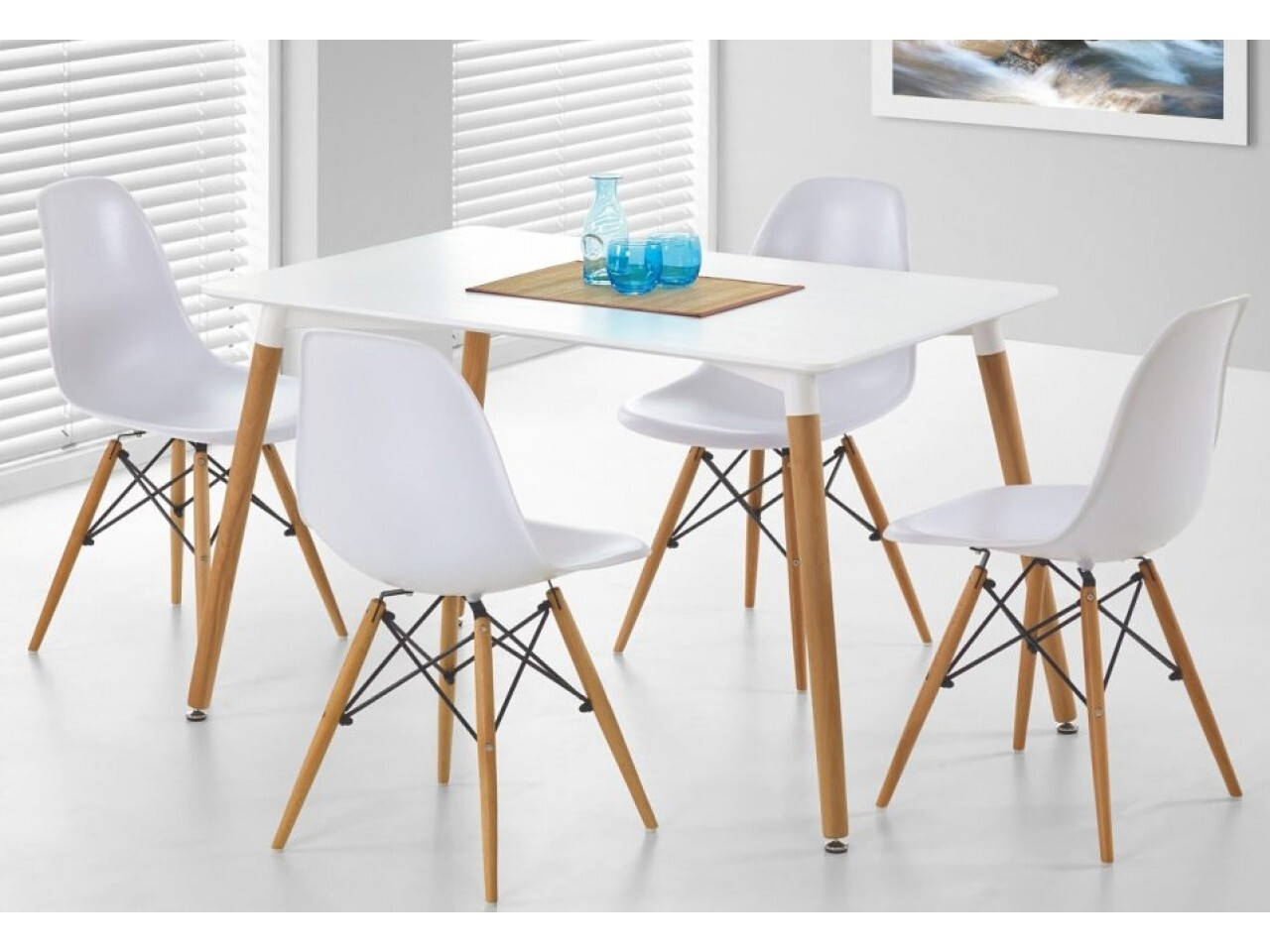 Обеденный стол со стульями Milano Store Белый 120*80 - фото 7 - id-p2044060609