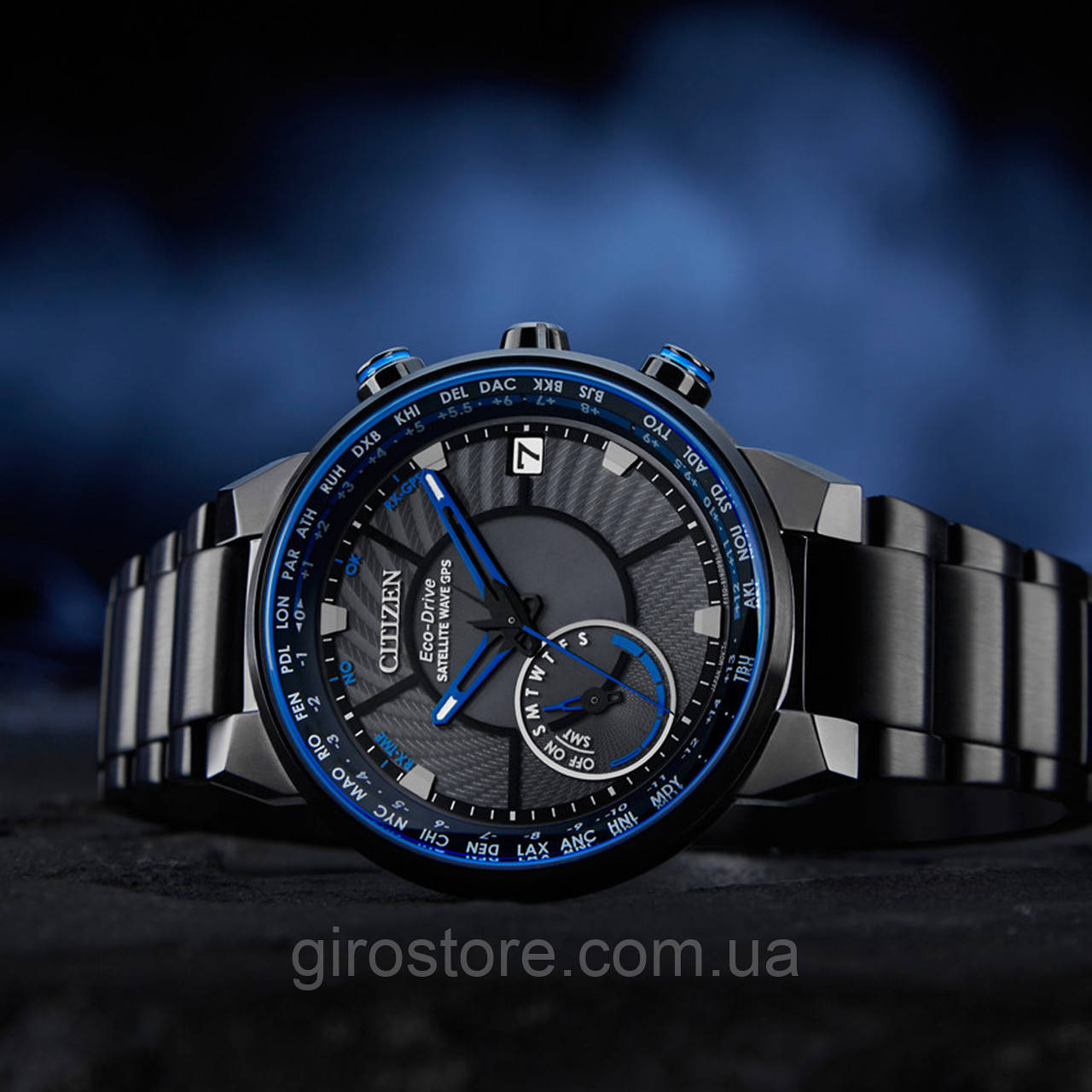 Citizen CC3038-51E GPS навігація, супутниковий хронометраж, тривалий календар, світовий час, сапфір, фото 1