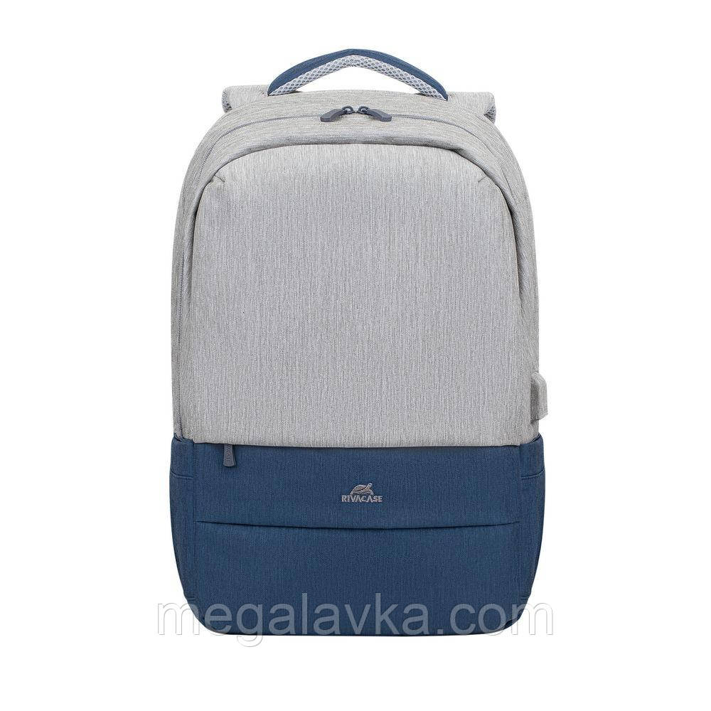 Рюкзак для ноутбука 17.3" Prater RIVACASE 7567 (Grey/Dark Blue) — MegaLavka