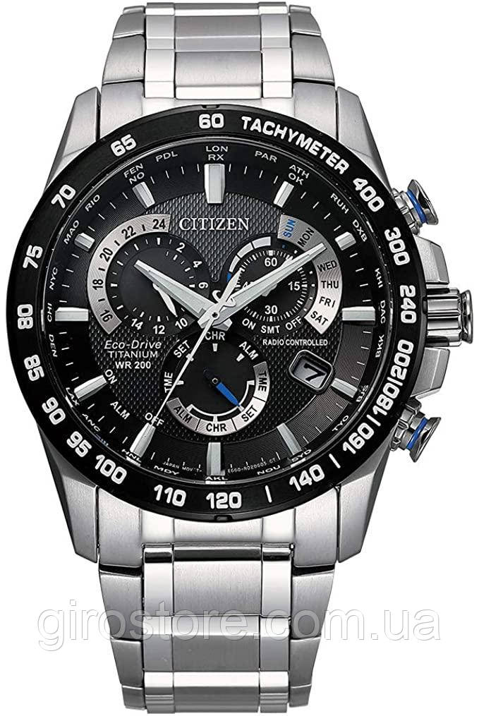 Японський годинник Citizen CB5908-57E Титан, радіосинхронізація, тривалий календар сонячна батарея сапфір тахіметр, фото 1