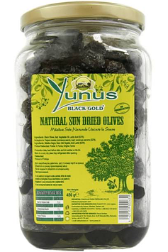 Чорна вялена оливка з/к 450 гр.(скло) Yunus
