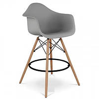 Cтул барный Тауэр Eames, пластик, дерево, все цвета серый