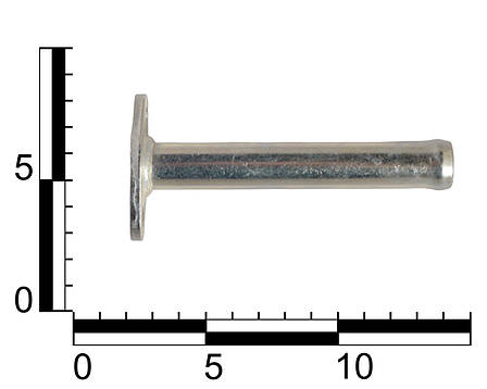 Трубка радіатора опалювача (пічки) ВАЗ 2121 впускна, коротка білий цинк, фото 2