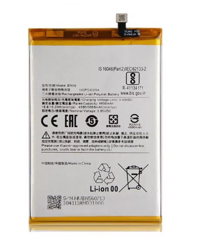 Акумулятор Xiaomi BN56 оригінал Китай Redmi 9A, Redmi 9C Redmi A1 + 5000 mAh, фото 1