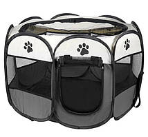 Манеж вольєр для собак, кішок, тварин. Портативний, складаний, сірий 74x74x43 см