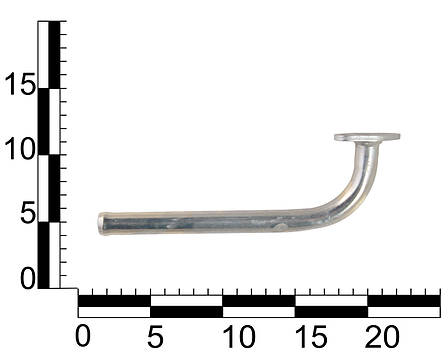 Трубка радіатора опалювача (пічки) ВАЗ 2101-07 випускна, довга (крива) білий цинк, фото 2