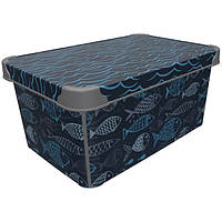 Коробка с крышкой Qutu 10л Style Box Ocean Life