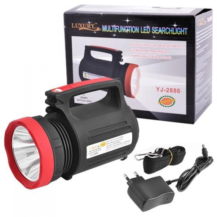 Потужний світлодіодний ліхтар Прожектор Luxury YJ-2886, 5W+22SMD 5500 Mah + Power Bank