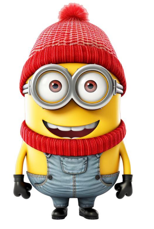 Наклейка для ростової фігури "Новорічний міньон" 80х45 см наклейка (без обрізу по контуру)