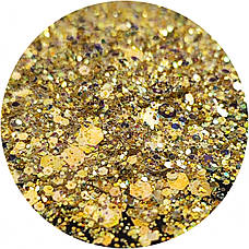 ГЛІТЕР СУХИЙ ГОЛОГРАФІЧНИЙ MIX CHUNKY GLITTER 10 g, фото 3