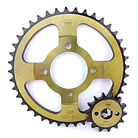 Комплект приводных звезд 428 41Т-14Т зубов D54мм золотая Дельта/Альфа JWBP